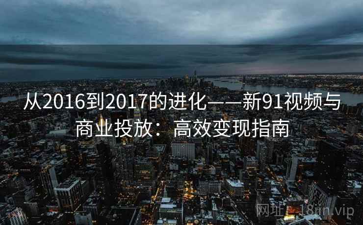 从2016到2017的进化——新91视频与商业投放：高效变现指南
