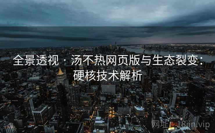 全景透视 · 汤不热网页版与生态裂变：硬核技术解析