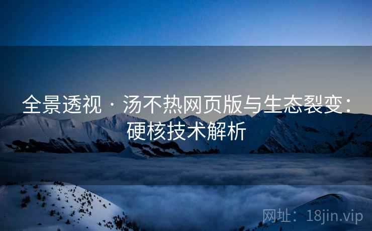 全景透视 · 汤不热网页版与生态裂变：硬核技术解析