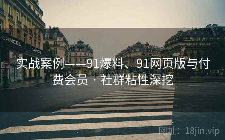 实战案例——91爆料、91网页版与付费会员 · 社群粘性深挖
