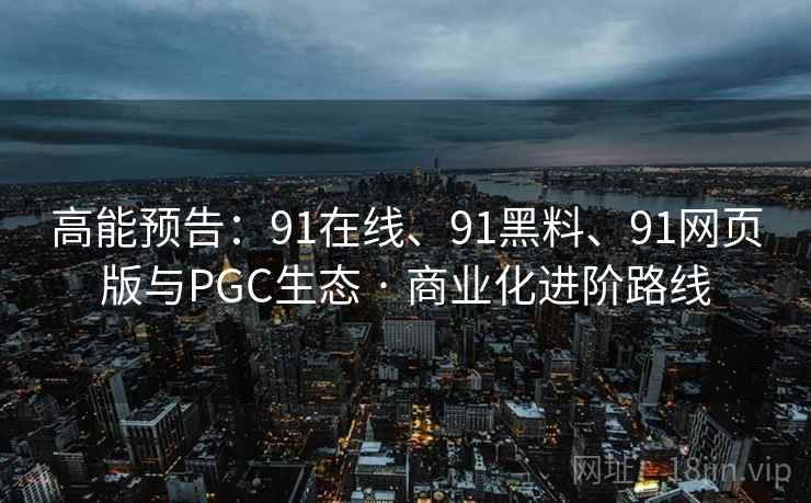 高能预告：91在线、91黑料、91网页版与PGC生态 · 商业化进阶路线